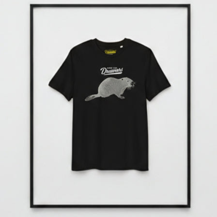 Etched Beaver unisex organic cotton tee supports beaver trust