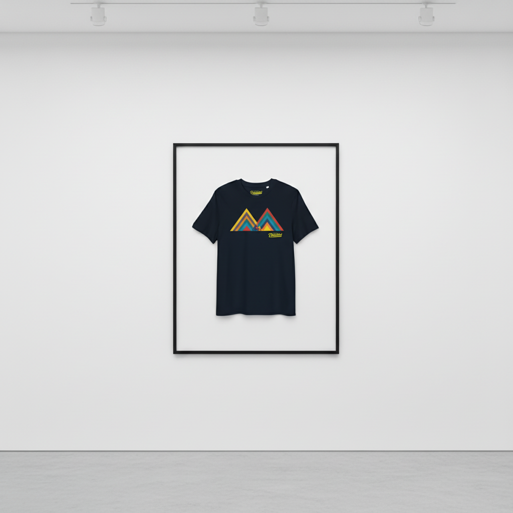 bonded pyramid blue Unisex organic cotton tee supports shelter