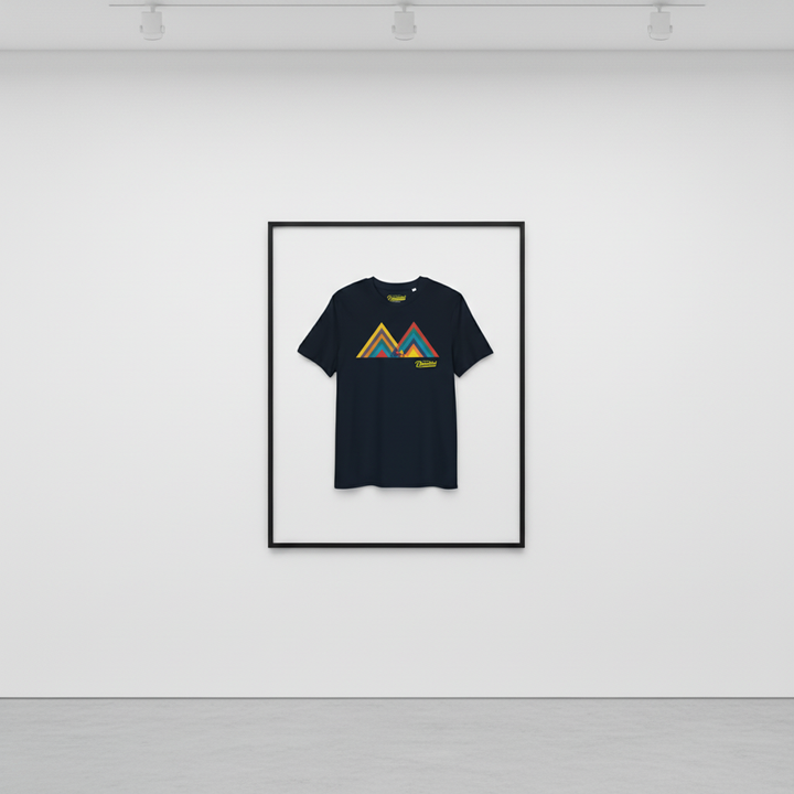 bonded pyramid blue Unisex organic cotton tee supports shelter