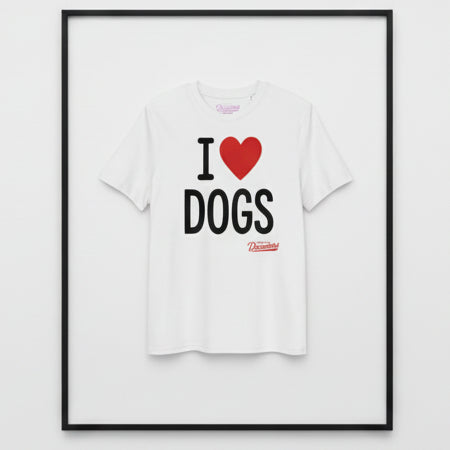 i love dogs Unisex organic cotton tee supports Happy Doggo